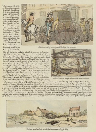ローランドソンのポスト長椅子でのツアー、1782年（クロモリト） 作： Thomas Rowlandson